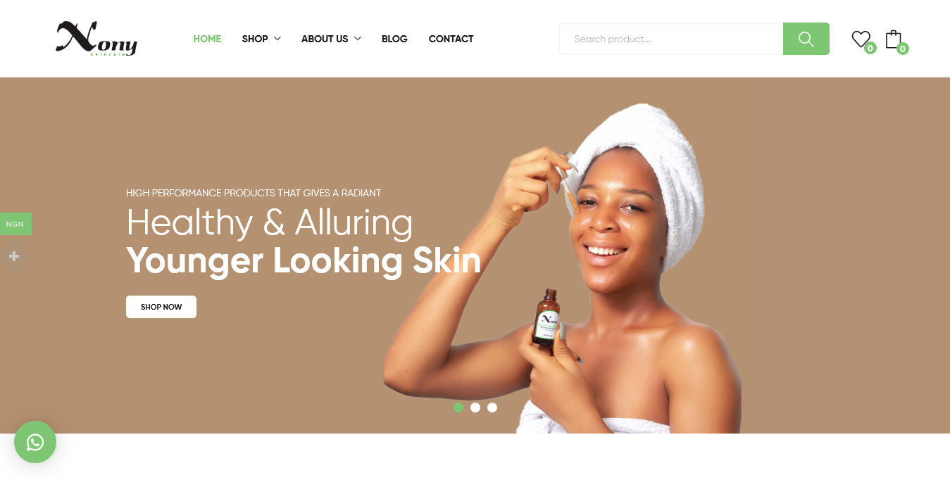 Nony Skincare Website